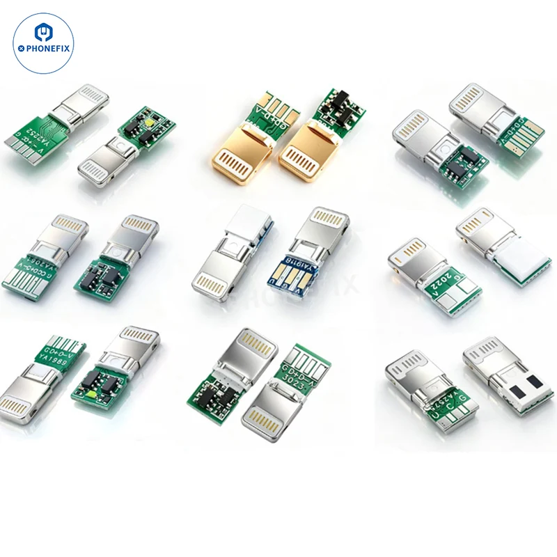 Connettore Lightning maschio a 8 pin con circuito stampato per ricarica rapida PD