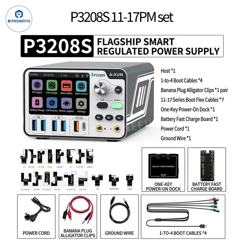 Alimentatore AIXUN P3208S 32V 15A per la riparazione di iPhone 7-17 Pro Max