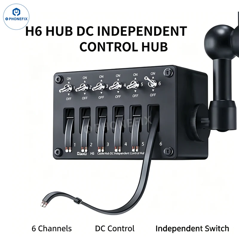 QIANLI H6 Hub per cavi, alimentazione CC, controllo indipendente, saldatura fai da te