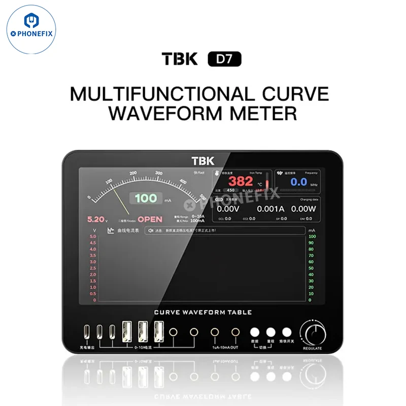 Alimentatore TBK D7 per misuratore di forma d'onda a curva, ideale per la riparazione di telefoni cellulari.