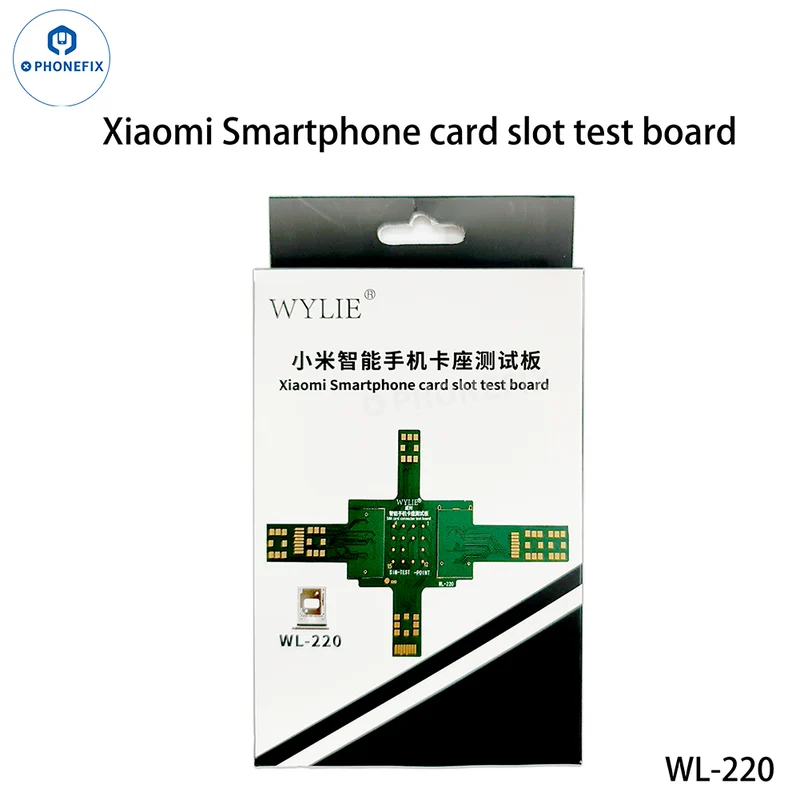 Scheda di test per scheda SIM wylie wl-220 per il rilevamento del segnale sui telefoni Xiaomi