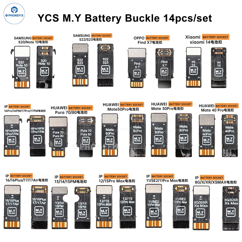 Riparazione della presa per batteria YCS MY per iPhone 8-17 Pro Max e Android