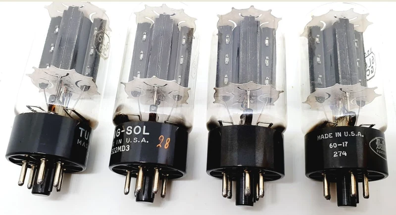 6L6GC Clear TUNG-SOL - Baldwin - RCA USA NOS anni 60 Quartetto (V28-29-30-31)