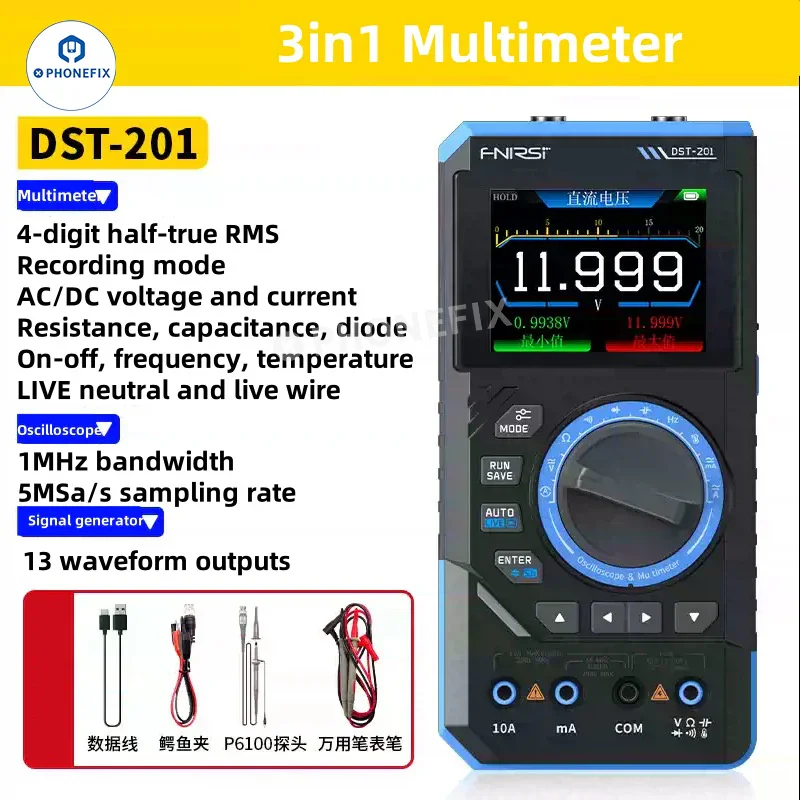 DST210 DST201 Multimetro Oscilloscopio Generatore di Segnale 3 in 1