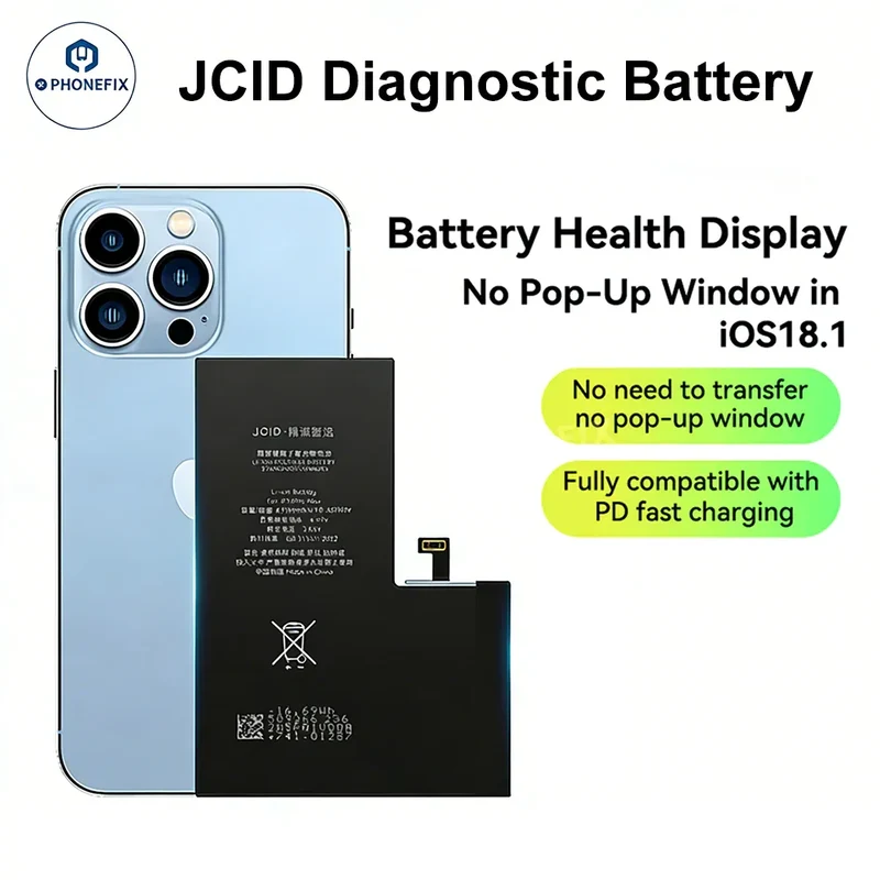 JCID iPhone 12-15 Autodiagnosi Batteria Nessun trasferimento FPC originale