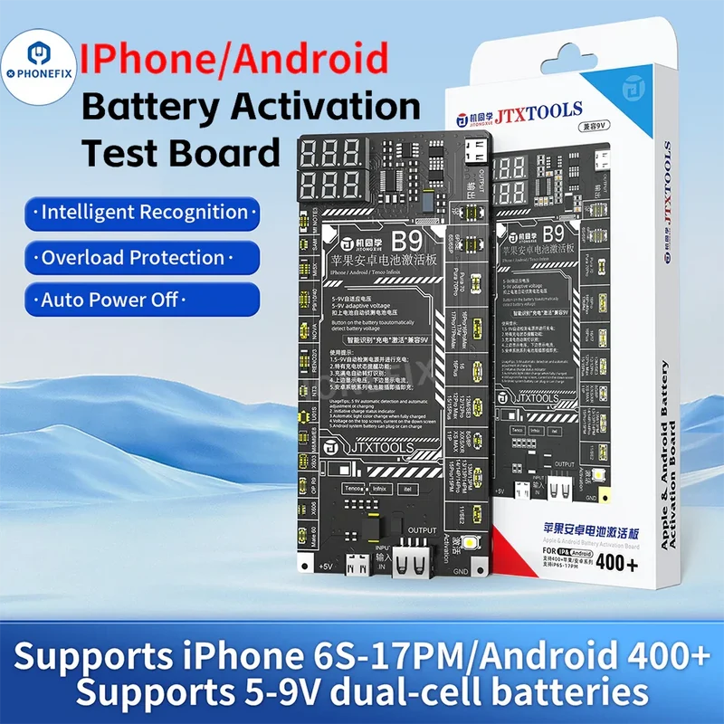 Scheda di attivazione della batteria JTX B9 per iPhone 6S-17 Pro Max e Android
