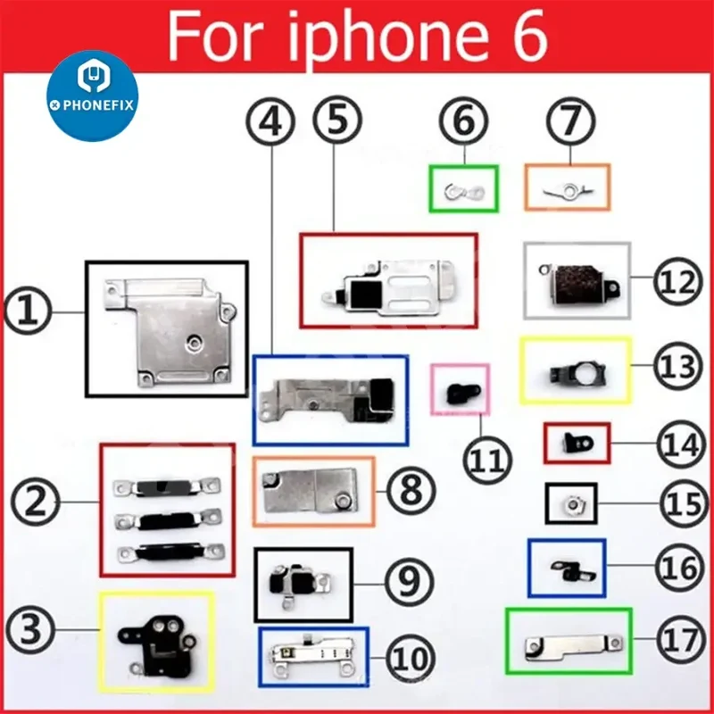 Piastra di protezione per staffa per piccole parti metalliche interne per iPhone 6-17 Pro Max