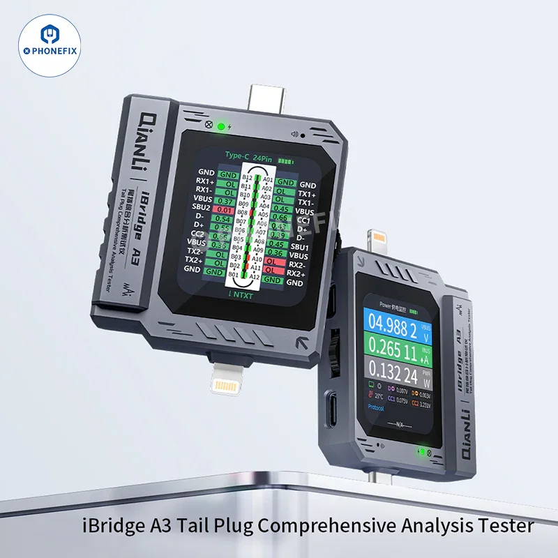 Tester di analisi del connettore di coda QianLi iBridge A3 con porta Lightning Type-C