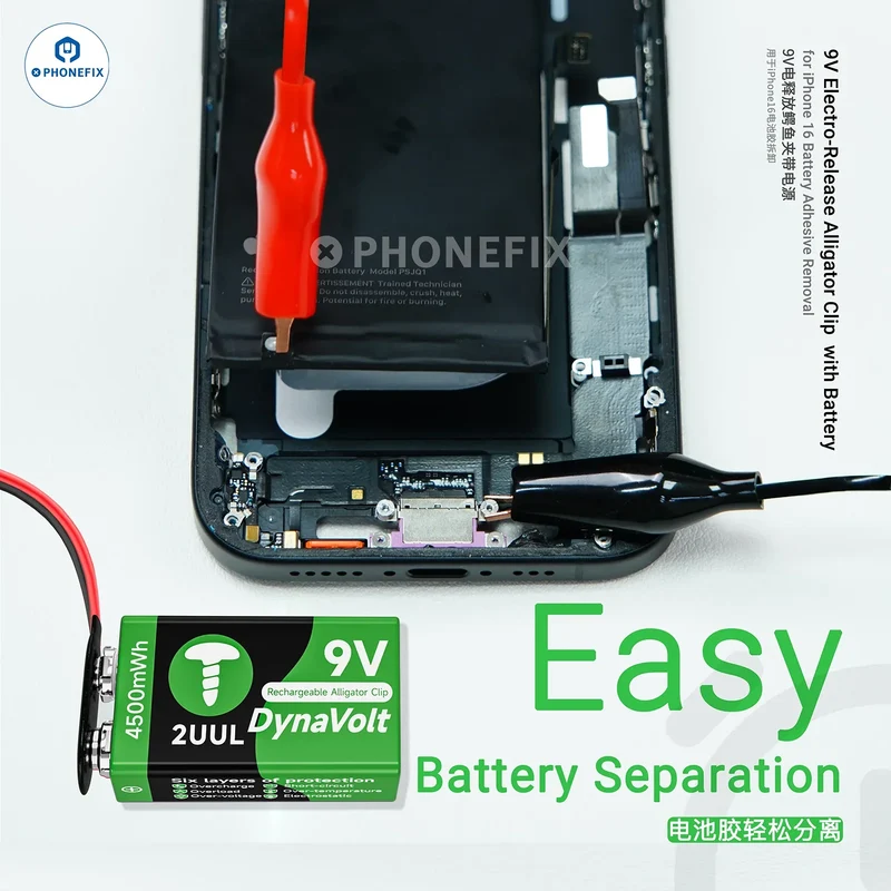 Cavo di tipo C con clip a coccodrillo elettro-rilascio adesivo per batteria da 2 V 9UUL