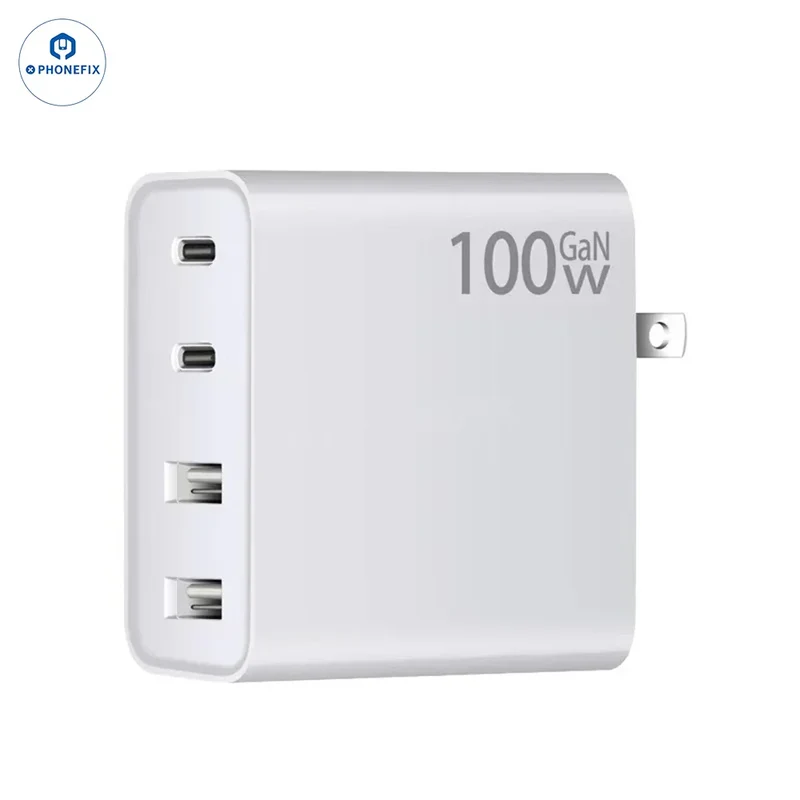 Caricabatterie GaN PD-100W con spina convertibile per laptop e telefono cellulare