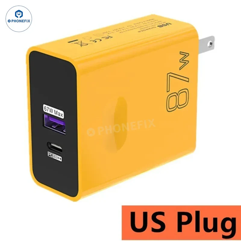 Adattatore per caricabatterie USB doppio rapido con ricarica super veloce a protocollo completo da 87 W