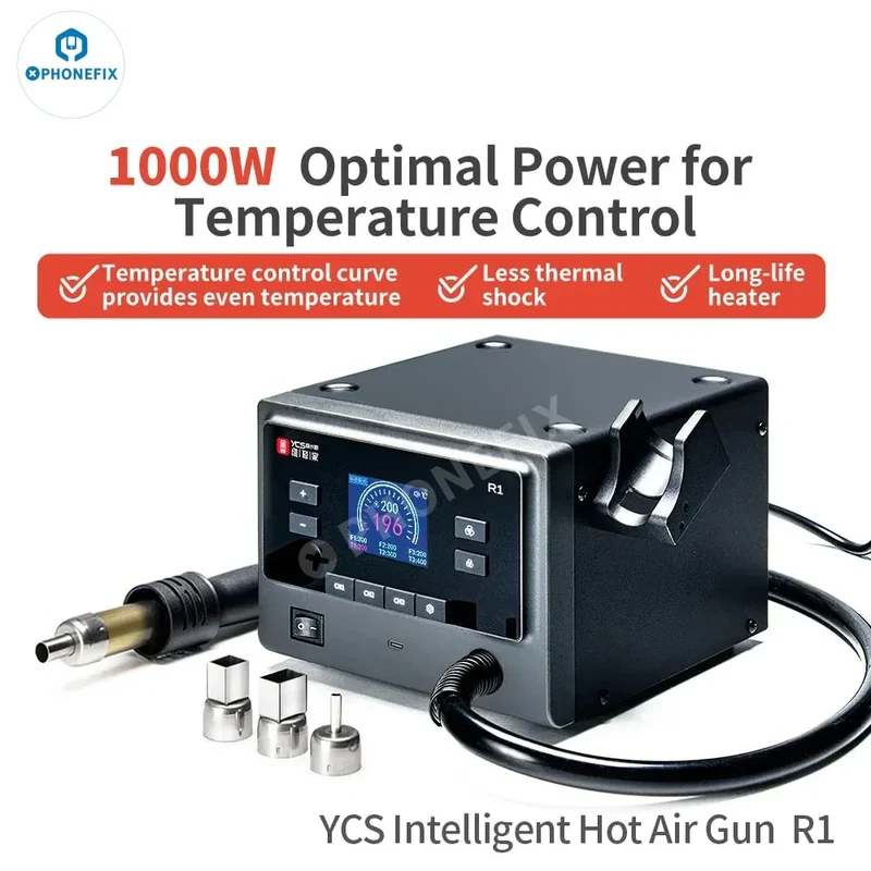 Stazione di rilavorazione BGA intelligente con pistola ad aria calda Qianli & YCS R1 da 1000 W