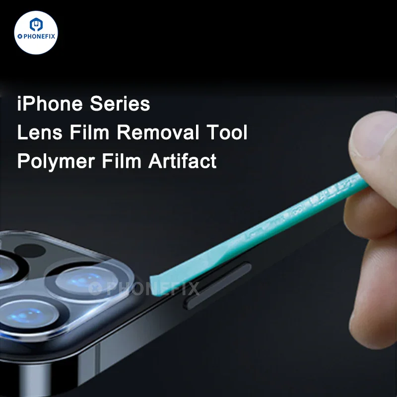 Strumento di apertura a leva con piede di porco per la rimozione della pellicola dell'obiettivo della fotocamera dell'iPhone
