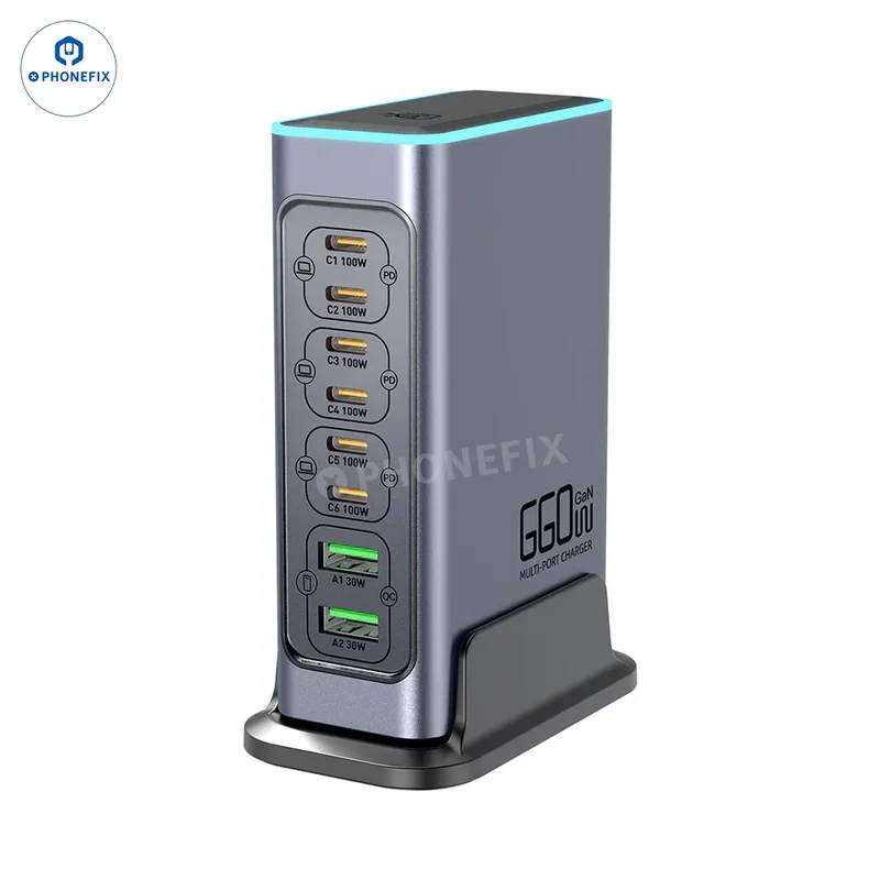 Stazione di ricarica rapida PD/QC8 WLX-F660L 8W GaN a 3.0 porte