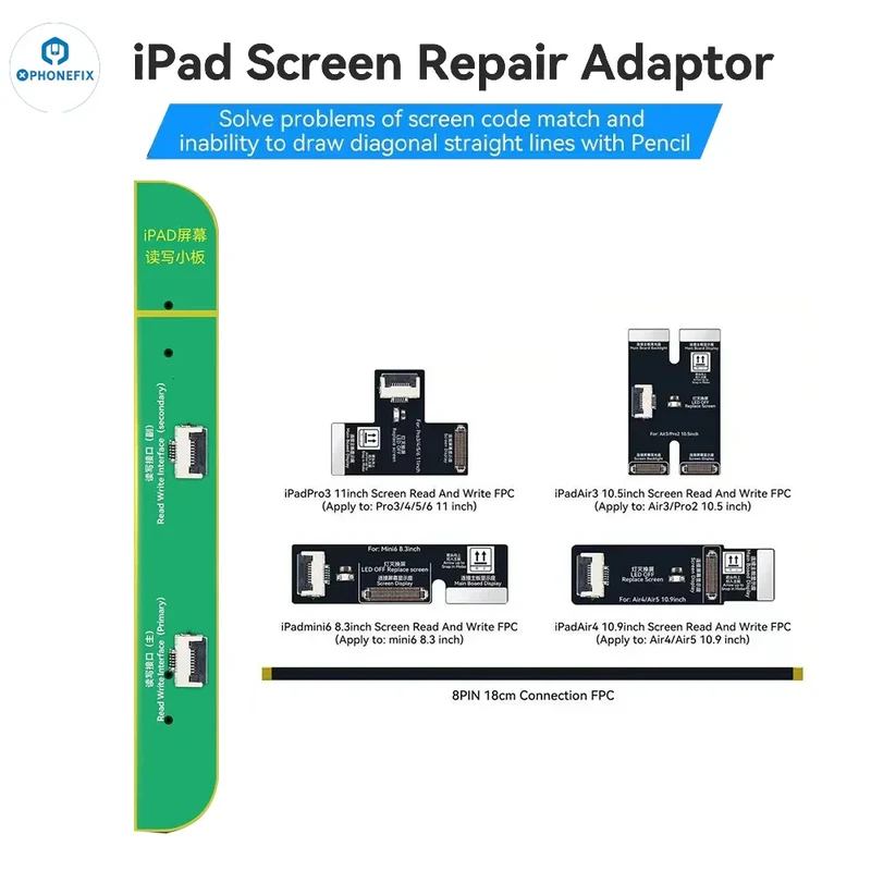 L'adattatore per la riparazione dello schermo dell'iPad JCID risolve il problema delle linee rette di corrispondenza del codice