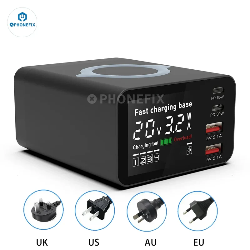 i-Desktop 110W Caricabatterie USB Type-C con ricarica wireless