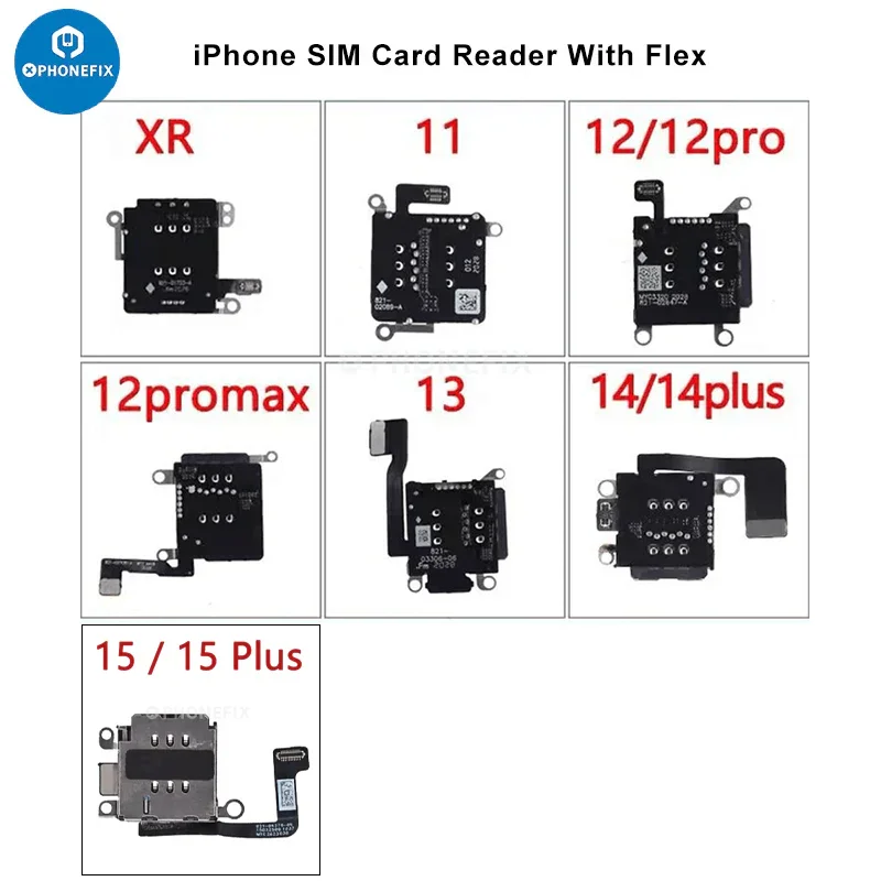 Per iPhone XR-16 Series Lettore di schede SIM doppie con cavo flessibile