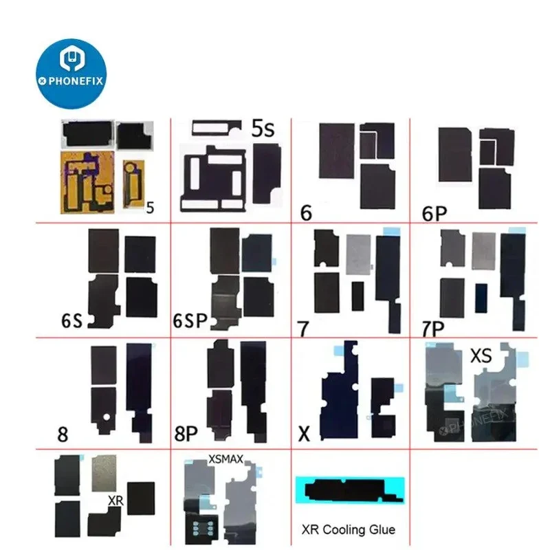 Adesivo dissipatore di calore scheda madre nero per iPhone 6-14 Pro Max