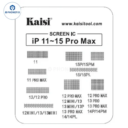Stencil Reballing IC BGA per schermo LCD Kaisi per iPhone 11-15 Pro Max