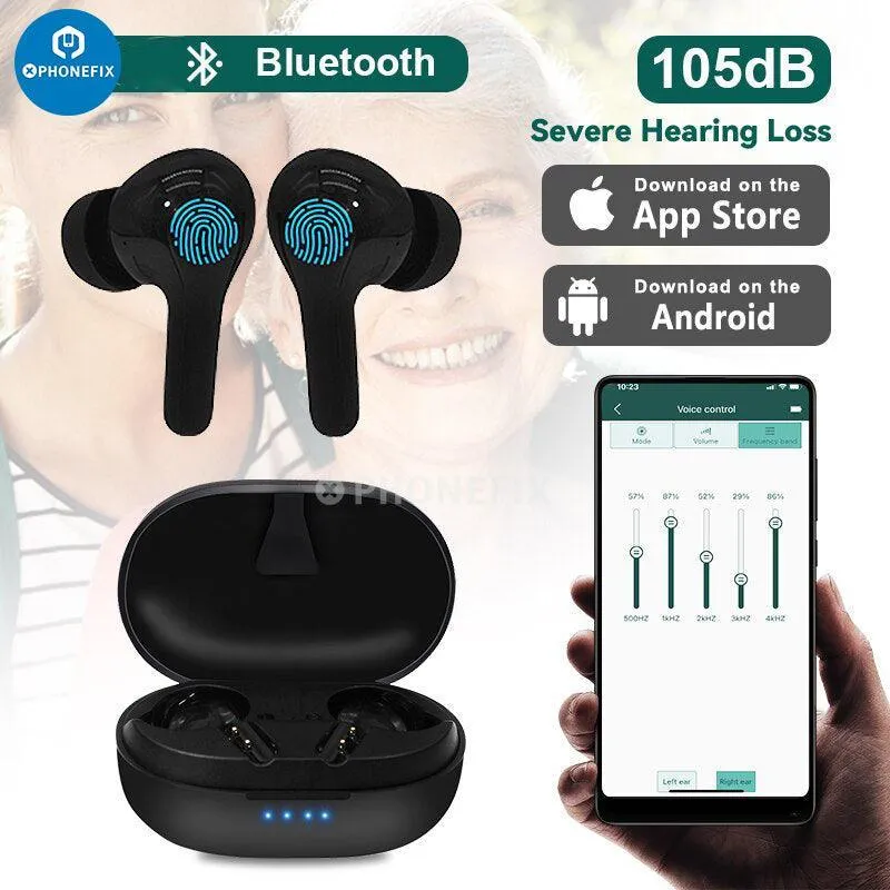 Apparecchio acustico Bluetooth ricaricabile per perdita uditiva moderata