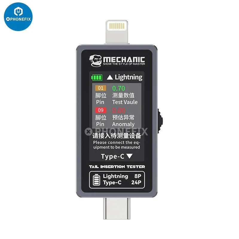 Rilevatore di inserimento della coda meccanico T-824 Tipo-C Lightning Telefono Tablet