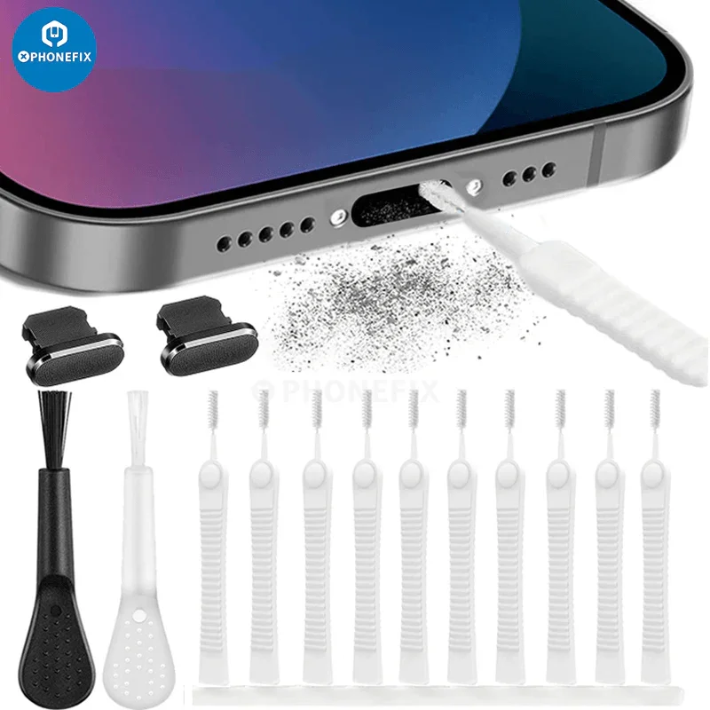 Kit di strumenti per la pulizia della tastiera del PC con tappo antipolvere per porta di ricarica del telefono 13 in 1