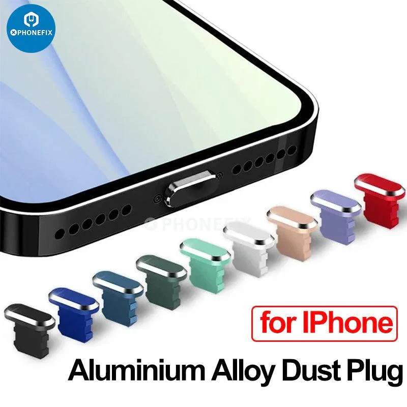 Tappo antipolvere in lega di alluminio per iPhone Porta di ricarica USB Tappo antipolvere