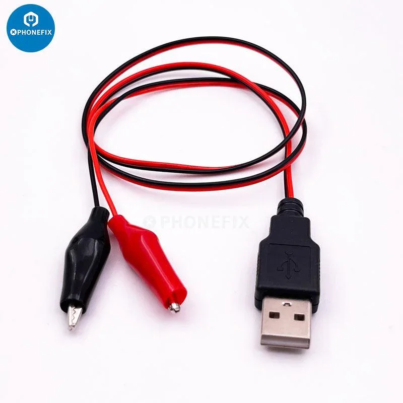 Cavi di prova con morsetto a coccodrillo Cavo maschio femmina per rilevatore di alimentazione USB