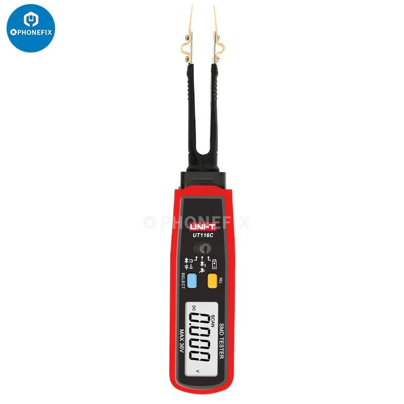UNI-T UT116C Multimetro digitale SMD Tester con pinzette rotanti