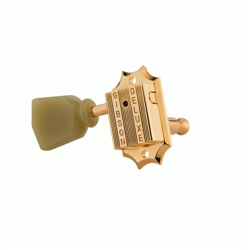 Gibson Deluxe Green Key Tuner Set for Les Paul 3-A-Side (Gold)