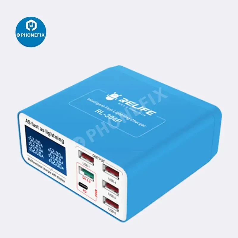 Hub caricabatterie rapido USB multiporta QC 304 RL-3.0P/S per iPhone Android
