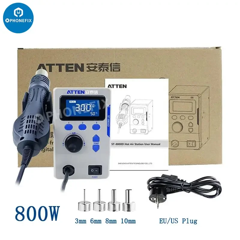 ATTEN ST-8800D 800W pistola ad aria calda stazione di rilavorazione BGA