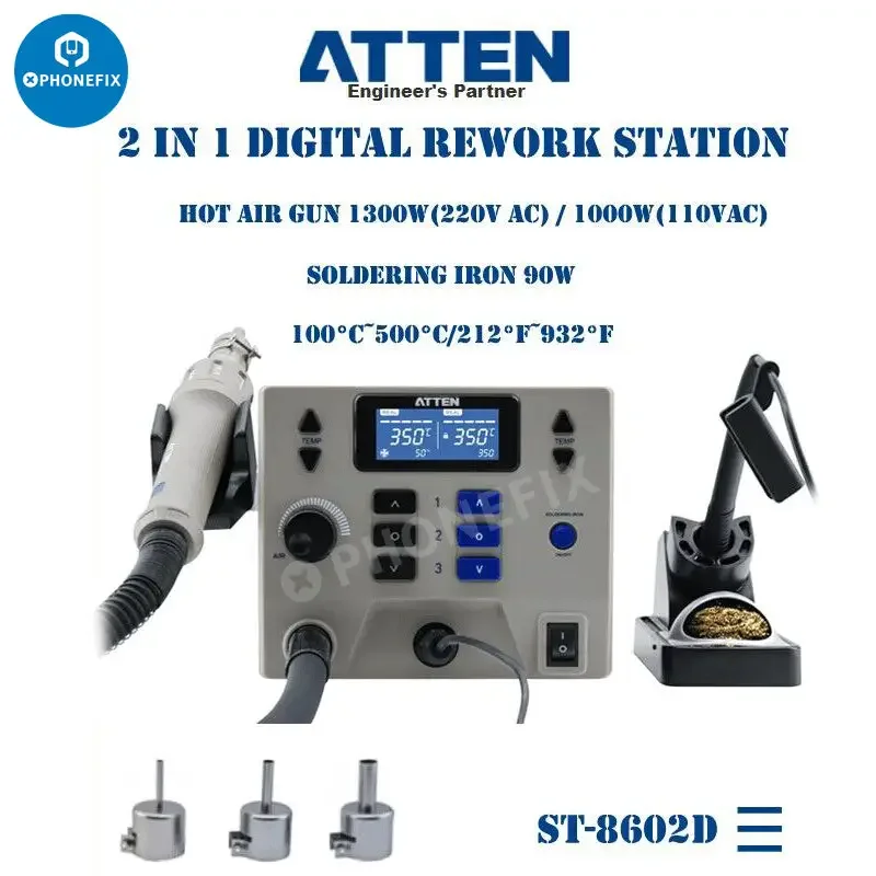 Stazione dissaldante ad aria calda ATTEN ST-8602D 1300W 2 IN 1