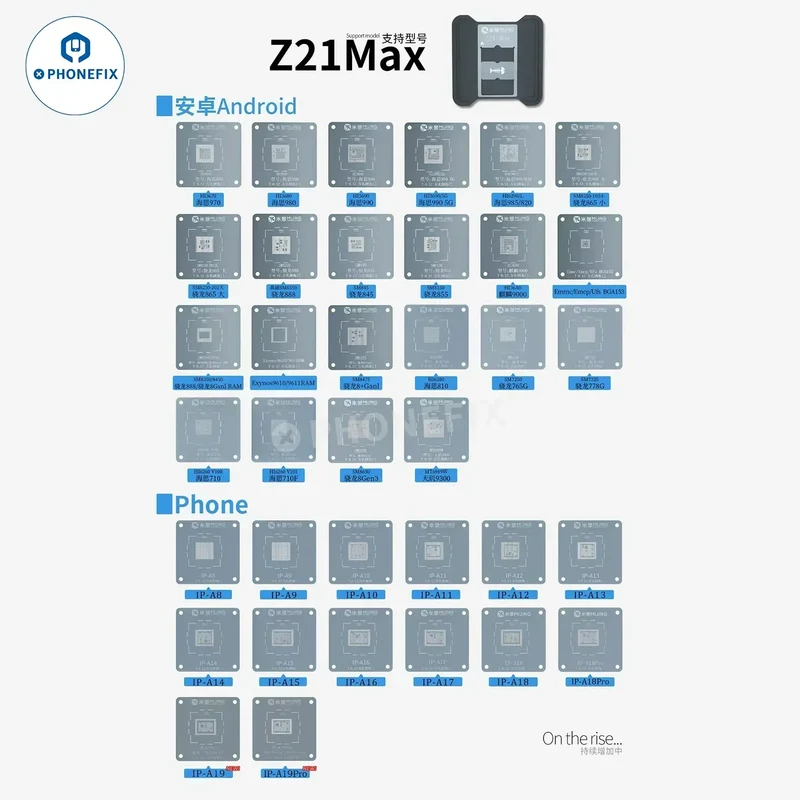 Stencil per reballing CPU MJ Z21 MAX per riparazione iPhone 6-16 Pro Max
