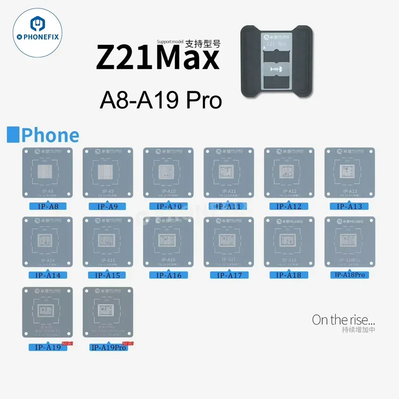 Stencil per reballing CPU MJ Z21 MAX per riparazione iPhone 6-16 Pro Max
