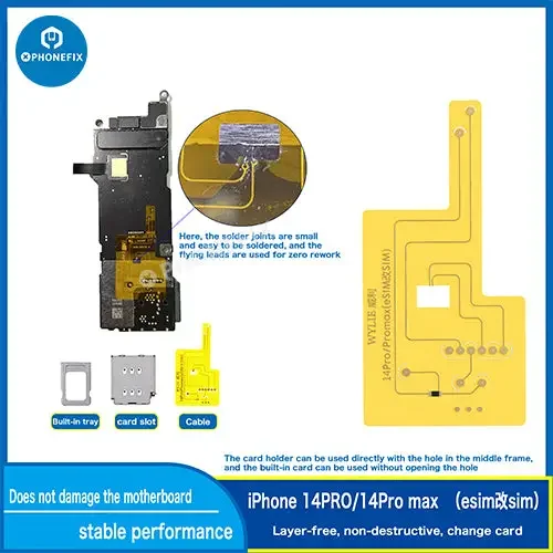 Wylie Tool Kit Converti l'eSIM dell'iPhone 14 Pro Max in una scheda SIM