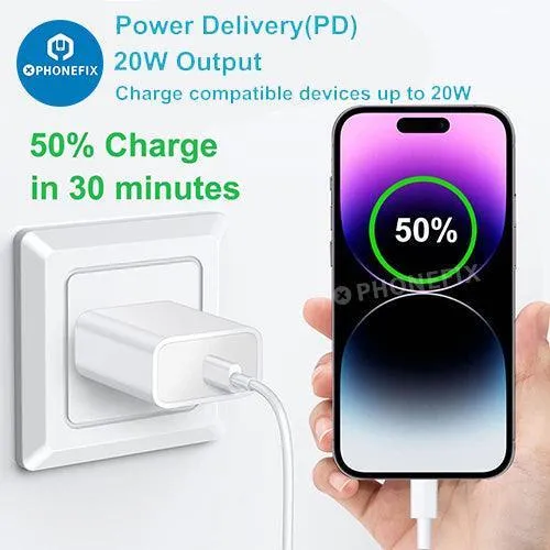 Caricabatterie da muro rapido tipo C da 20/30 W per Apple Watch iPhone iPad Airpods