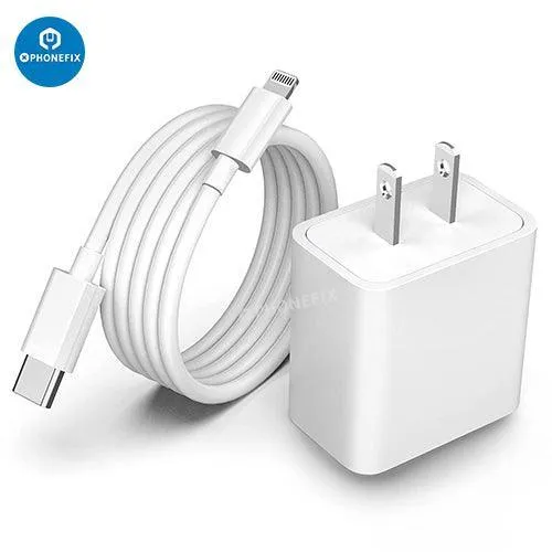 Adattatore di alimentazione USB-C da 20 W, caricabatterie rapido, cavo Lightning per iPhone e iPad