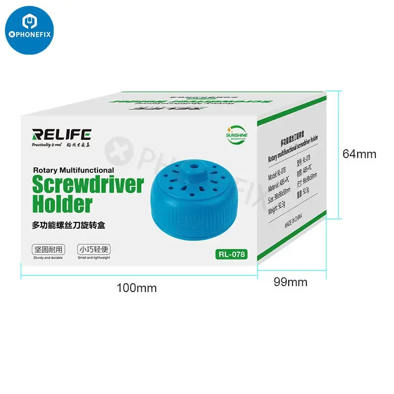 RELIFE RL-078 Scatola portaoggetti magnetica per cacciavite con base rotante