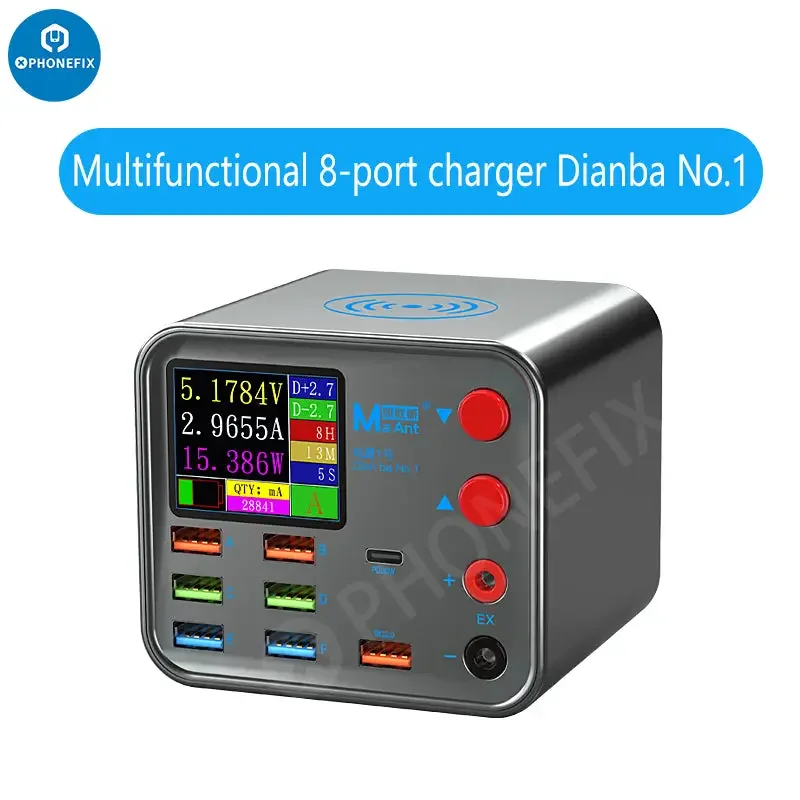 MaAnt DianBa TenSai PD Caricabatterie PD a 8 porte Rilevamento corrente telefono