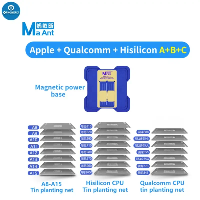 MaAnt C1 Piattaforma di piantagione in latta per iPhone Qualcomm Hisilicon CPU