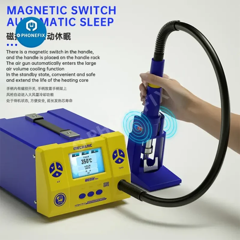 Stazione di rilavorazione ad aria calda intelligente Mechanic 861DW Max 1000W