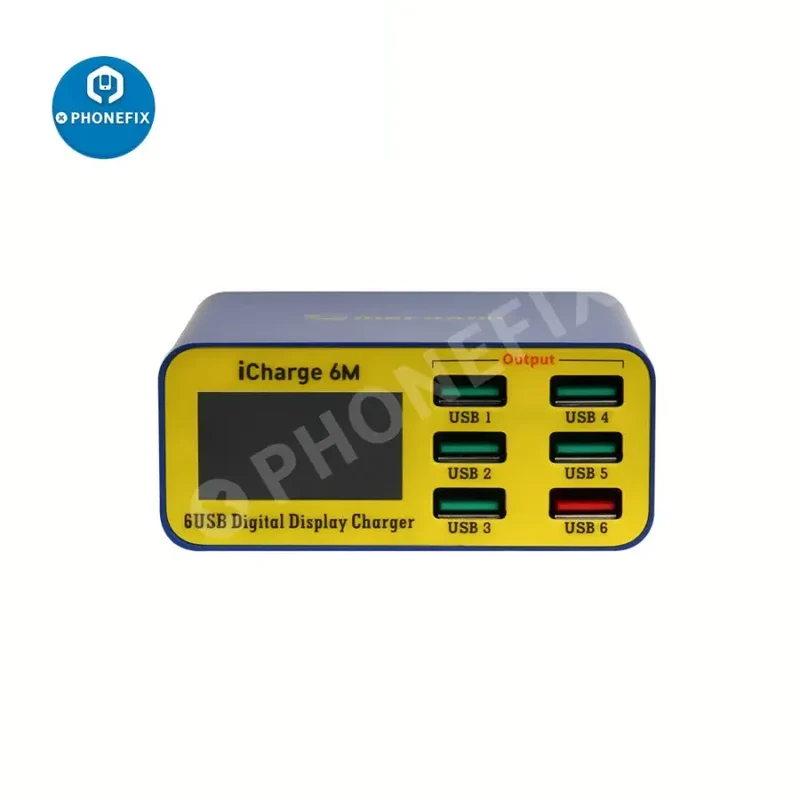 Caricabatterie intelligente MECHANIC iCharge 6M QC 3.0 con display digitale a 6 porte