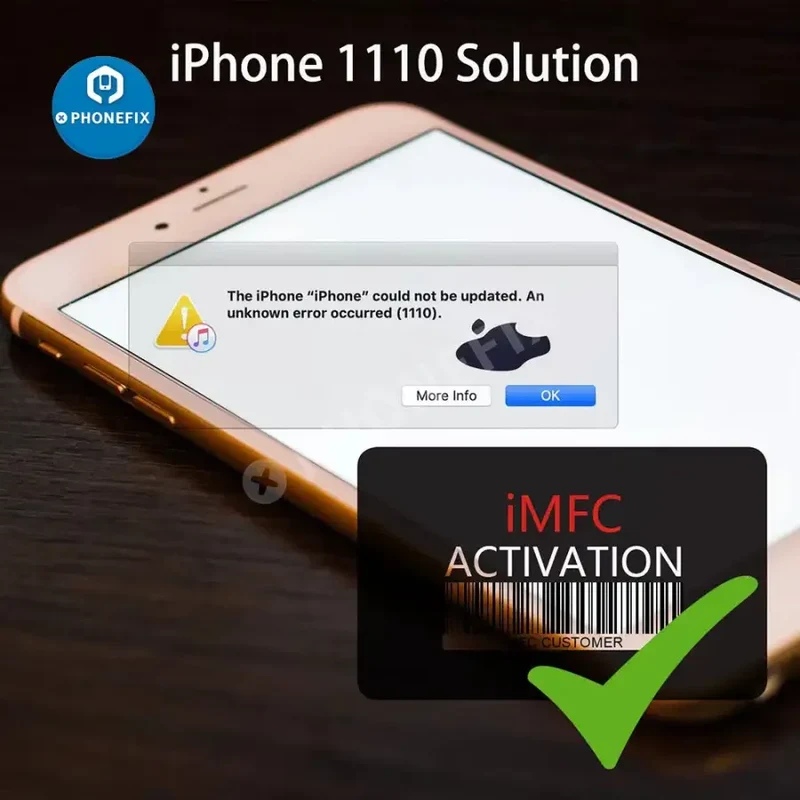 Funzione di attivazione iMFC per iTunes Errore 1110 Riparazione Apple Bianca