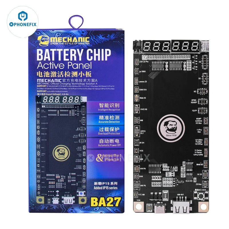 Scheda di rilevamento dell'attivazione della batteria Mechanic BA27 per iPhone Android