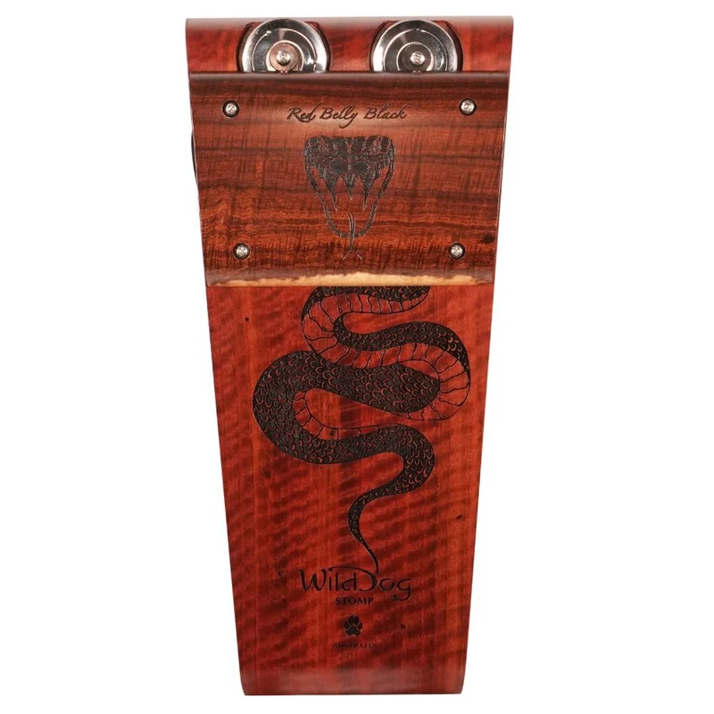 Wild Dog Red Belly Black Stomp Box w/ Chrome Jingles