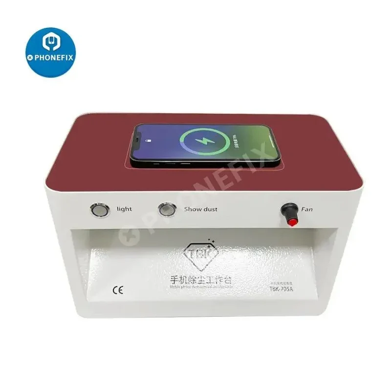 TBK-705A Panca per la pulizia con rilevamento di graffi, crepe e polvere del telefono a LED