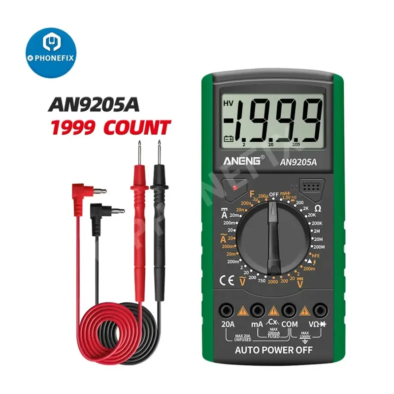 DT9205A+ Multimetro digitale AC/DC Tester di tensione con batteria da 9 V