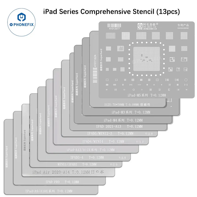 Amaoe Reballing Stencil per la saldatura di chip Nand CPU della serie iPad