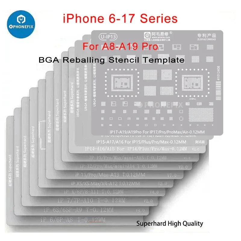 Amaoe BGA Reballing Stencil con posizione CPU per iPhone A8-A19